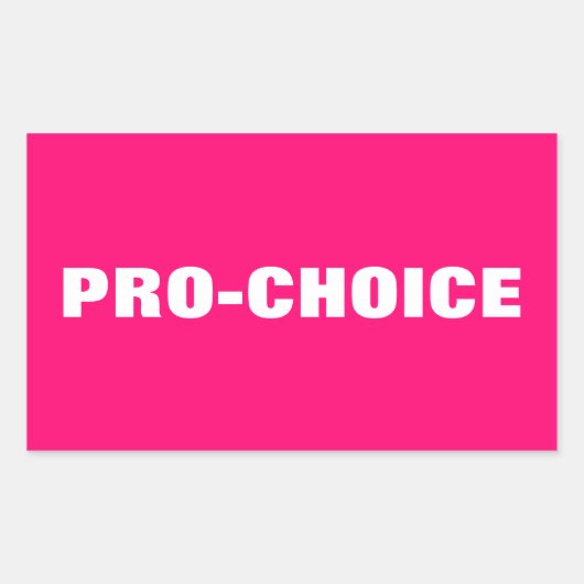 Pro-keuze hot-roze & white minimalist moderne rechthoekige sticker (Voorkant)
