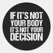 Pro-keuze Niet uw lichaam Niet uw beslissing Ronde Sticker (Voorkant)