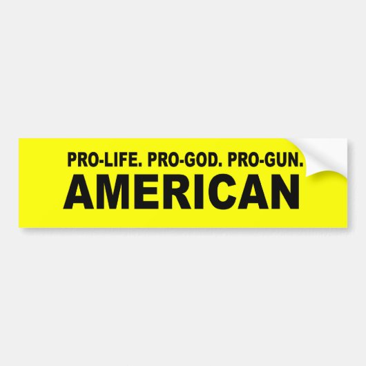 Pro-leven. Pro-God. Pro-Pistool Amerikaans Bumpersticker (Voorkant)