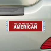 Pro-leven. Pro-God. Pro-Pistool Amerikaans Bumpersticker (Op auto)
