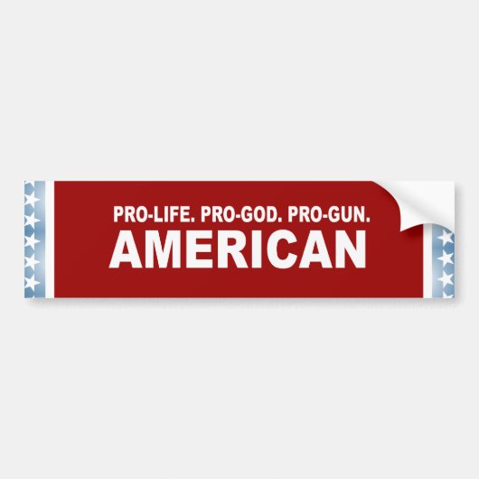 Pro-leven. Pro-God. Pro-Pistool Amerikaans Bumpersticker (Voorkant)