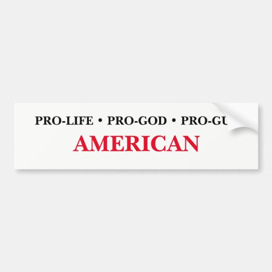 Pro-leven, Pro-God, Pro-Pistool Amerikaans Bumpersticker (Voorkant)