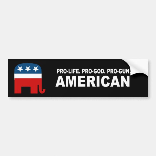 Pro-leven. Pro-God. Pro-Pistool Amerikaans Bumpersticker (Voorkant)