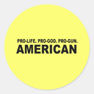 Pro-leven. Pro-God. Pro-Pistool Amerikaans Ronde Sticker