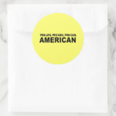 Pro-leven. Pro-God. Pro-Pistool Amerikaans Ronde Sticker (Tas)
