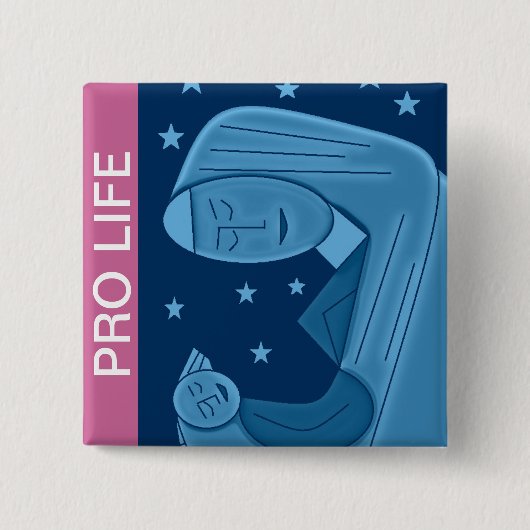 PRO LEVEN VIERKANTE BUTTON 5,1 CM (Voorkant)