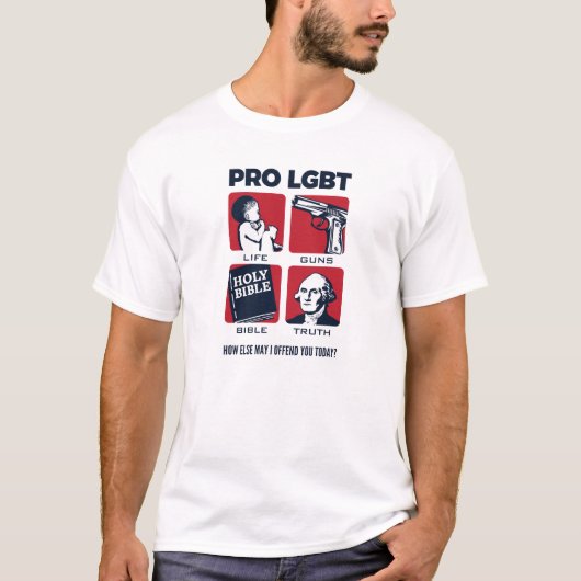 Pro LGBT - Pro Life, Pistolen, Bijbel, Waarheid T-shirt (Voorkant)