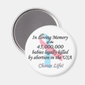 Pro Life, abortusstatistieken Magneet (Voorkant / Achterkant)