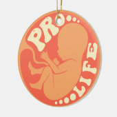 Pro life - antiabortus keramisch ornament (Links)