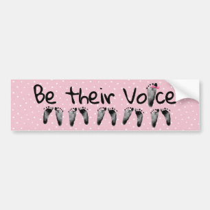 Pro-Life Baby Footprints with Bow Bumpersticker
