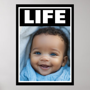 Pro-Life Baby Mooie Zwarte Baby Jongen Glimlachend Poster