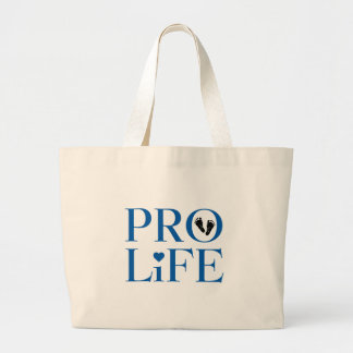 Pro Life Blauw Grote Tote Bag