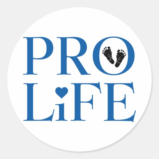 Pro Life Blauw Ronde Sticker (Voorkant)