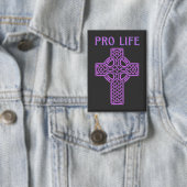 Pro-Life Catholic Cross Pin-Back Button (Insitu)