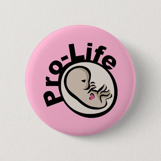 Pro-life foetus-ontwerp ronde button 5,7 cm (Voorkant)