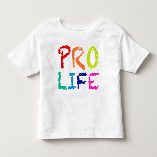 "PRO LIFE" (IN RAINBOW CRAYONS) KINDER SHIRTS (Voorkant)