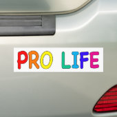 "PRO LIFE" (IN RAINBOW KLEUREN) BUMPERSTICKER (Op auto)
