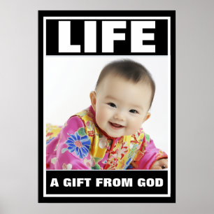 PRO-LIFE LACHENDE CHINESE BABY MEISJE LEVEN POSTER
