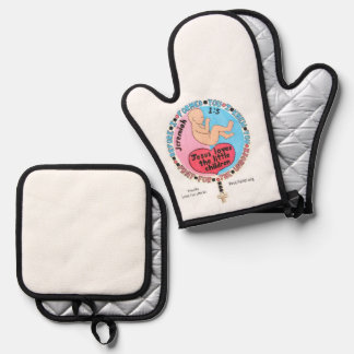 Pro-Life Oven Mitt en Pothouders Ovenwant & Pannenlap Set