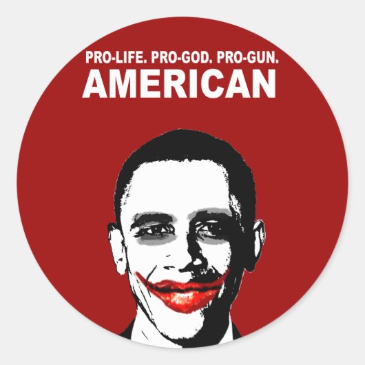 PRO-LIFE. PRO-GOD. PRO-PISTOOL AMERIKAAN RONDE STICKER (Voorkant)