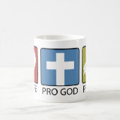 Pro Life, Pro God, Pro Pistool Magische Mok (Center)