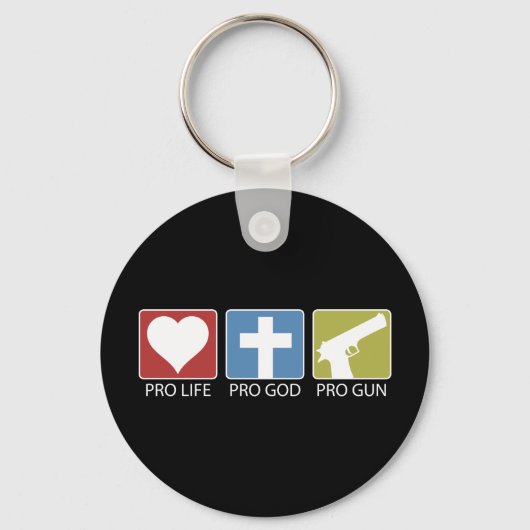 Pro Life, Pro God, Pro Pistool Sleutelhanger (Voorkant)