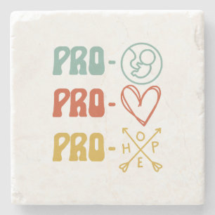 Pro-Life Pro-Love Pro-Hope Stenen Onderzetter
