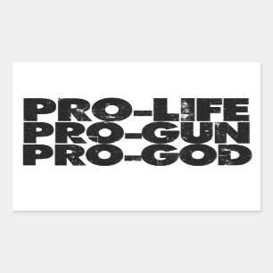 Pro-life Pro-pistool Pro-god Rechthoekige Sticker