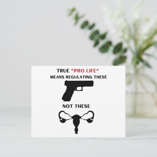 Pro Life reguleert Pistolen Word Art Briefkaart (Staand voorkant)