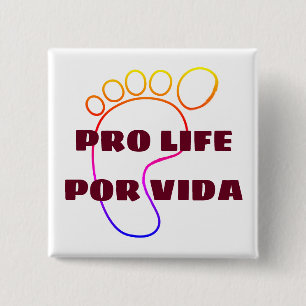Pro-life video vierkante button 5,1 cm