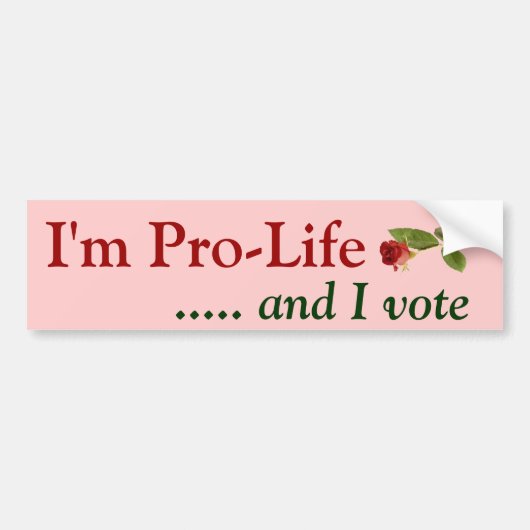 Pro Life Voter Bumpersticker (Voorkant)