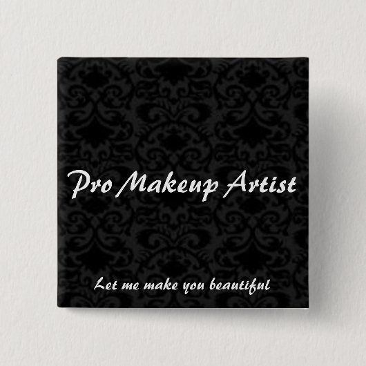 Pro Makeup Artist Pin Vierkante Button 5,1 Cm (Voorkant)