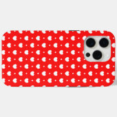 Pro Max Chic Red White Hearts Girl iPhone 15 Coque (Verso (horizontal))
