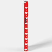 Pro Max Chic Red White Hearts Girl iPhone 15 Coque (Verso / Droite)