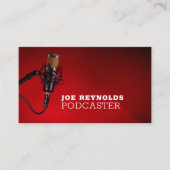 Pro-microfoon, poocaster, podcast visitekaartje (Voorkant)