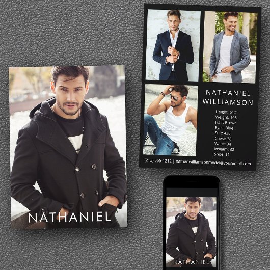 Pro Model Actor 4 Foto Moderne Comp Kaart