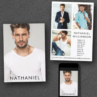 Pro Model Actor 4 Photos Carte Comp Moderne