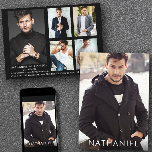 Pro Model Actor 6 Foto Moderne Comp Kaart