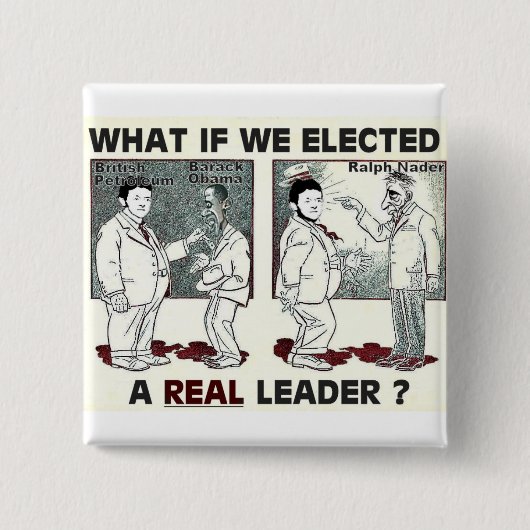 Pro-Nader & anti-BP vierkante knoop Vierkante Button 5,1 Cm (Voorkant)