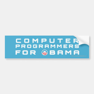 Pro-Obama computerprogrammeurs Bumpersticker