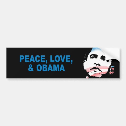 Pro-Obama - VREDE, HOUD EN OBAMA Bumpersticker (Voorkant)