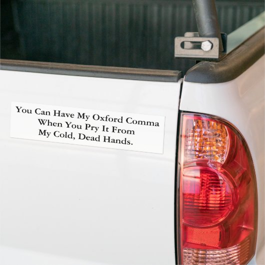 Pro Oxford Comma Bumpersticker (Op Truck)
