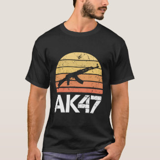 Pro Pistool 2e wijziging AK47 Rifle Retro Sunset T-shirt