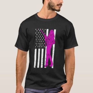 Pro Pistool Distress American Flag for Vrouw Pisto T-shirt