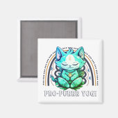 Pro-purr Yogi Kat Liefhebber Yoga Meditatie Regenb Magneet (Voorkant / Achterkant)