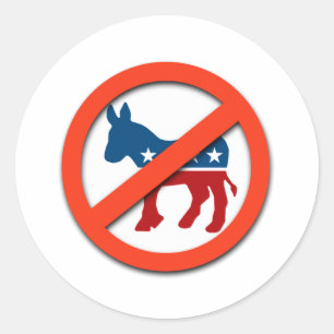 Pro-Republikein/anti-democraat Ronde Sticker