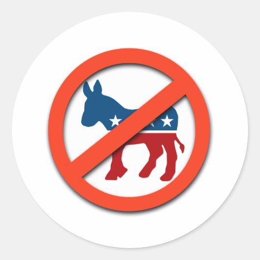 Pro-Republikein/anti-democraat Ronde Sticker (Voorkant)
