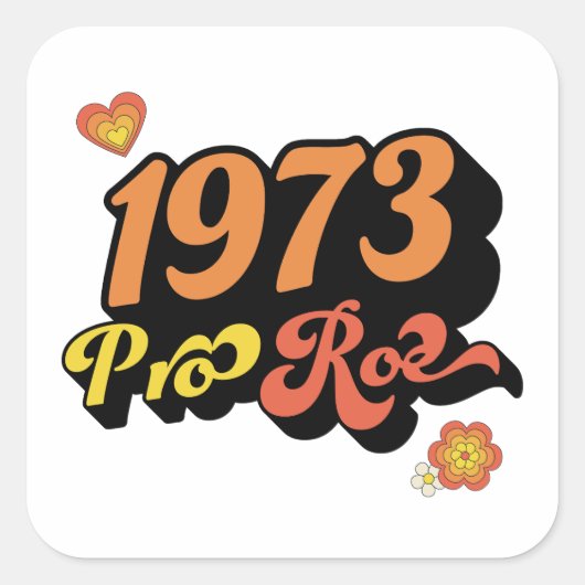 PRO ROE 1973 VIERKANTE STICKER (Voorkant)