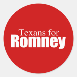 PRO-ROMNEY - TEXANEN VOOR ROMNEY - .png Ronde Sticker