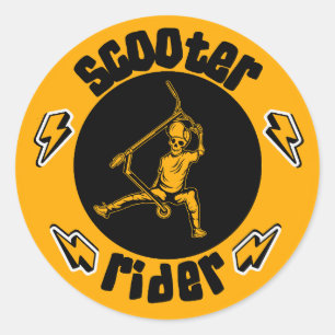 Pro Scooter Free Rider Tricks Ronde Sticker